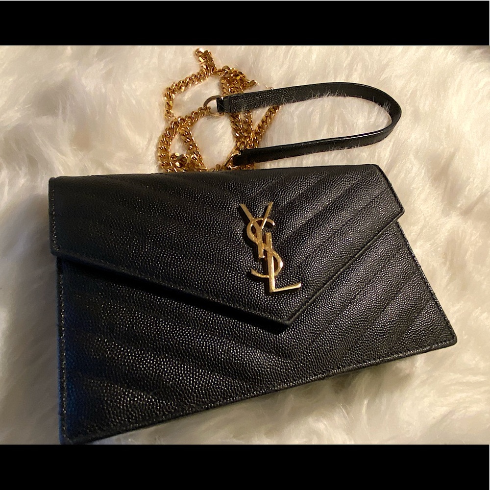 YSL Grain de Poudre Envelope Wallet on Chain